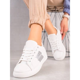 TRENDI Baskets avec insert argenté blanche 1