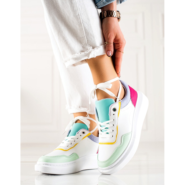 BUONAROTTI Chaussures de sport à la mode blanc multicolore 1