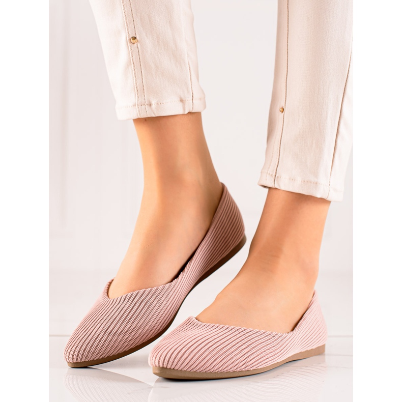 Ballerines à rayures VINCEZA rose 1 Ballerines à rayures VINCEZA rose 1