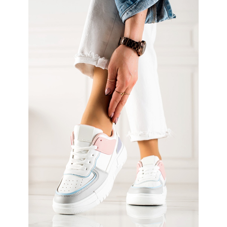 TRENDI Baskets sur la plate-forme blanche multicolore 1