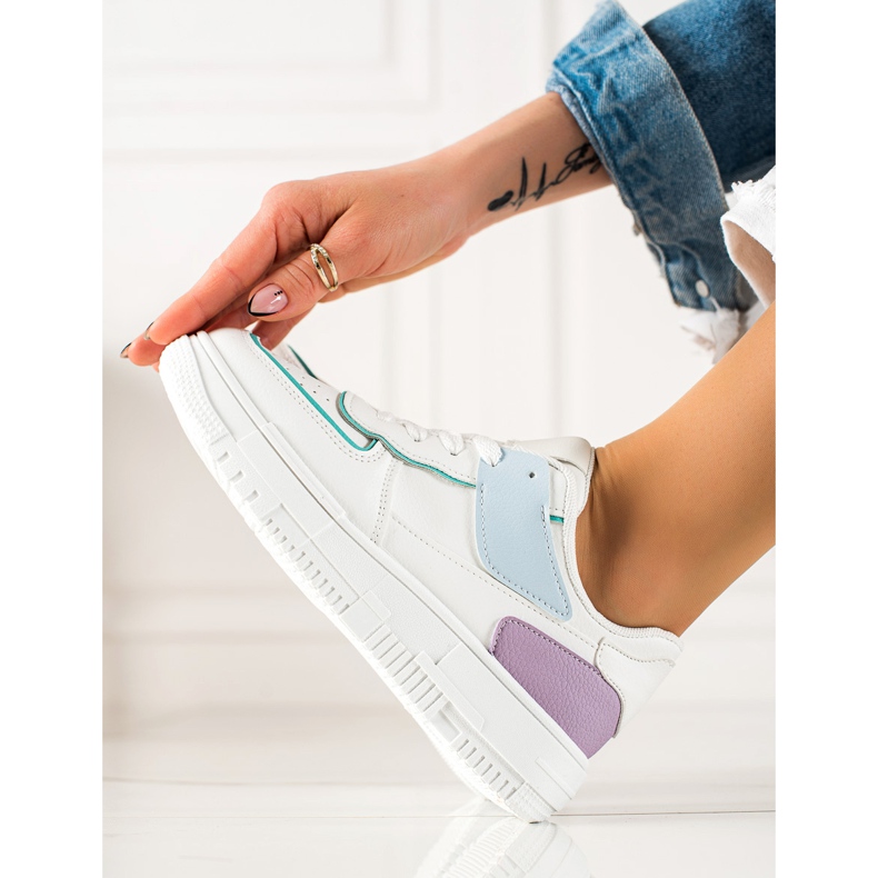 TRENDI Baskets sur la plate-forme blanc multicolore 1