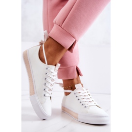 PS1 Baskets Cuir Femme Blanc-Beige Mikayla 2