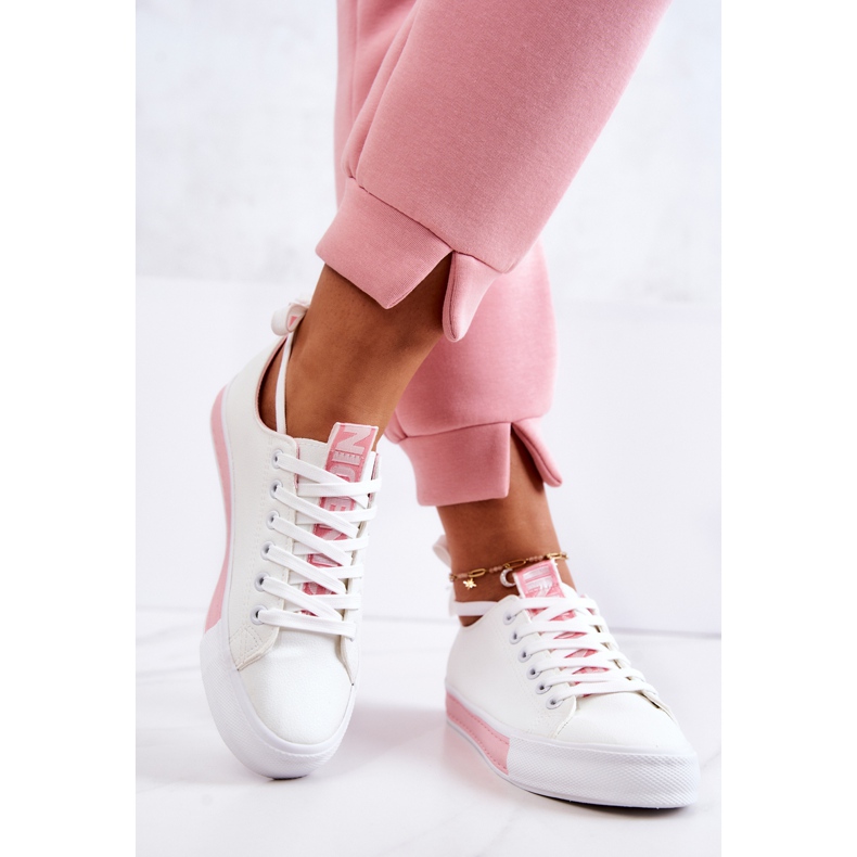 PS1 Baskets Cuir Femme Blanc-Rose Mikayla blanche 2