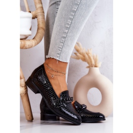 Vinceza Chaussures laquées à motif serpentine Noir Yasmin le noir 4