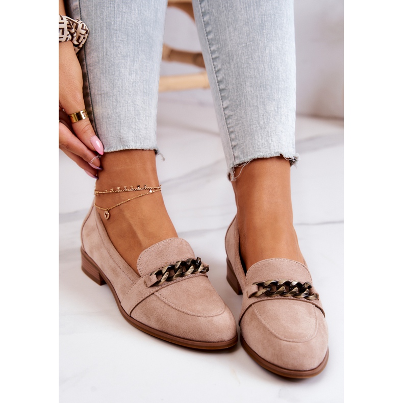 Vinceza Yasmin Mocassins Brogues en Daim Beige 1
