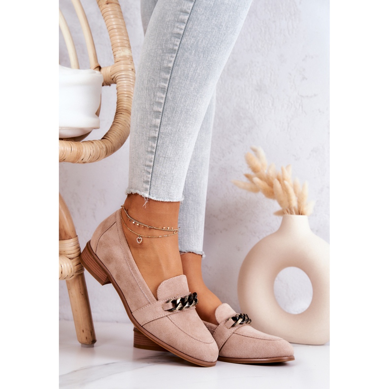 Vinceza Yasmin Mocassins Brogues en Daim Beige 2