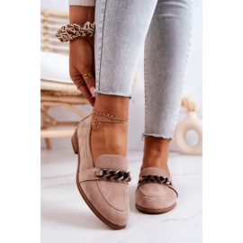 Vinceza Yasmin Mocassins Brogues en Daim Beige 3