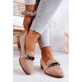 Vinceza Yasmin Mocassins Brogues en Daim Beige 4
