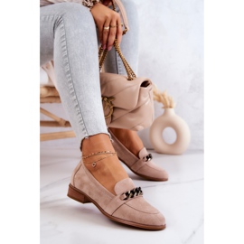 Vinceza Yasmin Mocassins Brogues en Daim Beige 6