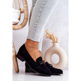Vinceza Mocassins en daim noir Yasmin le noir 1