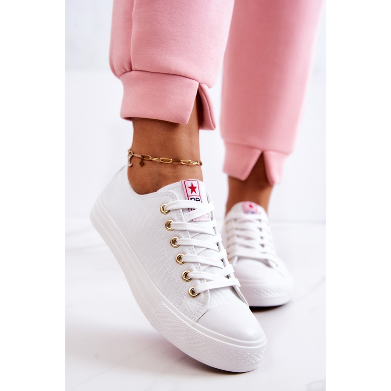 PE1 Baskets Classiques Femme Blanc et Or Ecoma blanche 1