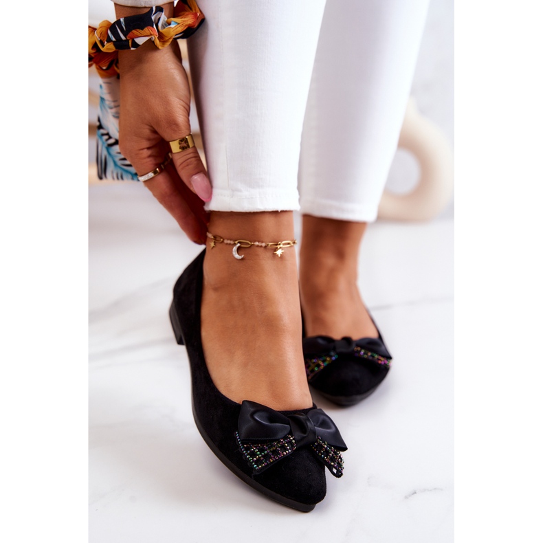 PE1 Ballerine classique noire à nœud Grayson le noir 2