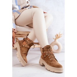FILIPCZYK Boots Femme Daim Ajourées Camel Everly brun 7