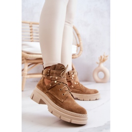 FILIPCZYK Boots Femme Daim Ajourées Camel Everly brun 3