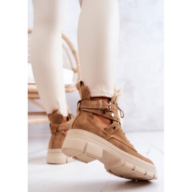 FILIPCZYK Boots Femme Daim Ajourées Camel Everly brun 4