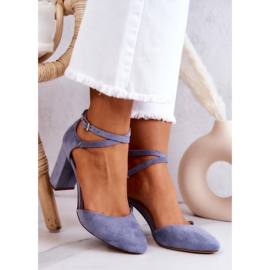 Escarpins Daim Sur Pilier Sergio Leone SK851 Bleu 5