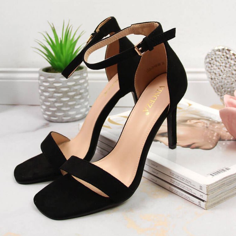 Sandales à talons hauts en daim Vinceza W JAN81A Noir le noir 2