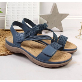 Sandales velcro Rieker W V8873-14 bleu 2