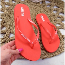 Tongs de plage Big Star W JJ274A384 rouges 1