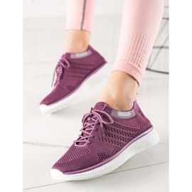 TRENDI Chaussures de sport à lacets violet 2