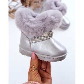 Bottes de neige Silver Hollee pour enfants avec zircons cubiques gris 1 Bottes de neige Silver Hollee pour enfants avec zircons cubiques gris 1