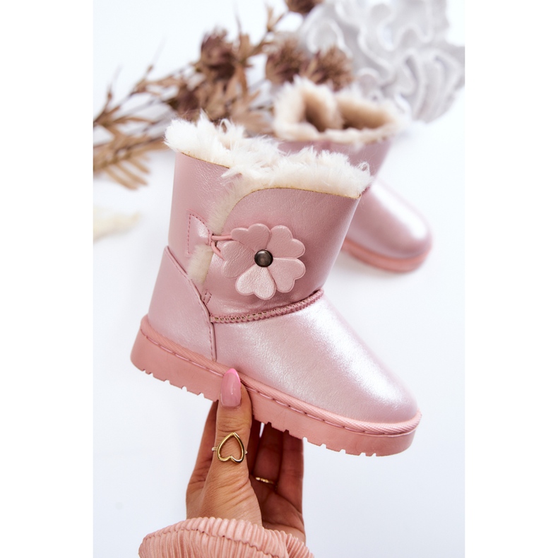 FR1 Bottes De Neige Pour Enfants Avec Fleur Rose Bianca 1 FR1 Bottes De Neige Pour Enfants Avec Fleur Rose Bianca 1