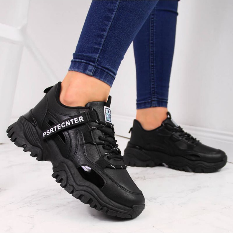 Sneakers sur semelle épaisse News W EVE258A noir 2
