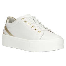 Creepers en cuir blanc Filippo DP3530/22 doré 2