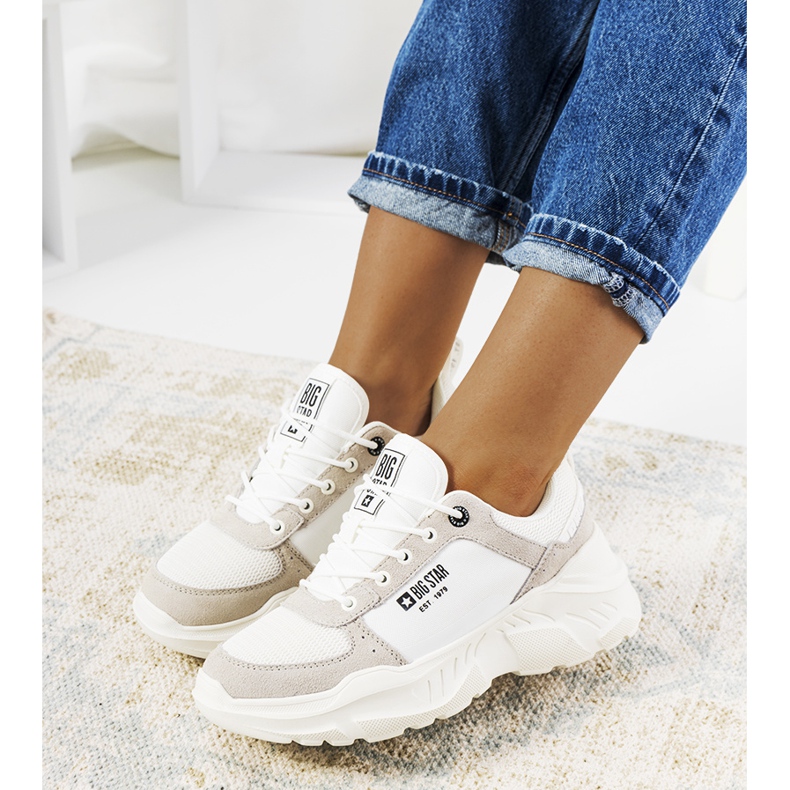 Baskets Big Star JJ274288 blanches gris 1