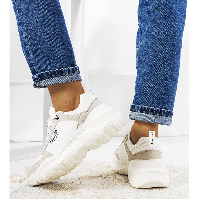 Baskets Big Star JJ274288 blanches gris 2