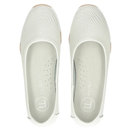 Ballerines blanches ajourées en cuir Filippo DP3681 / 22 WH multicolore 3