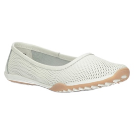 Ballerines blanches ajourées en cuir Filippo DP3681 / 22 WH multicolore 2