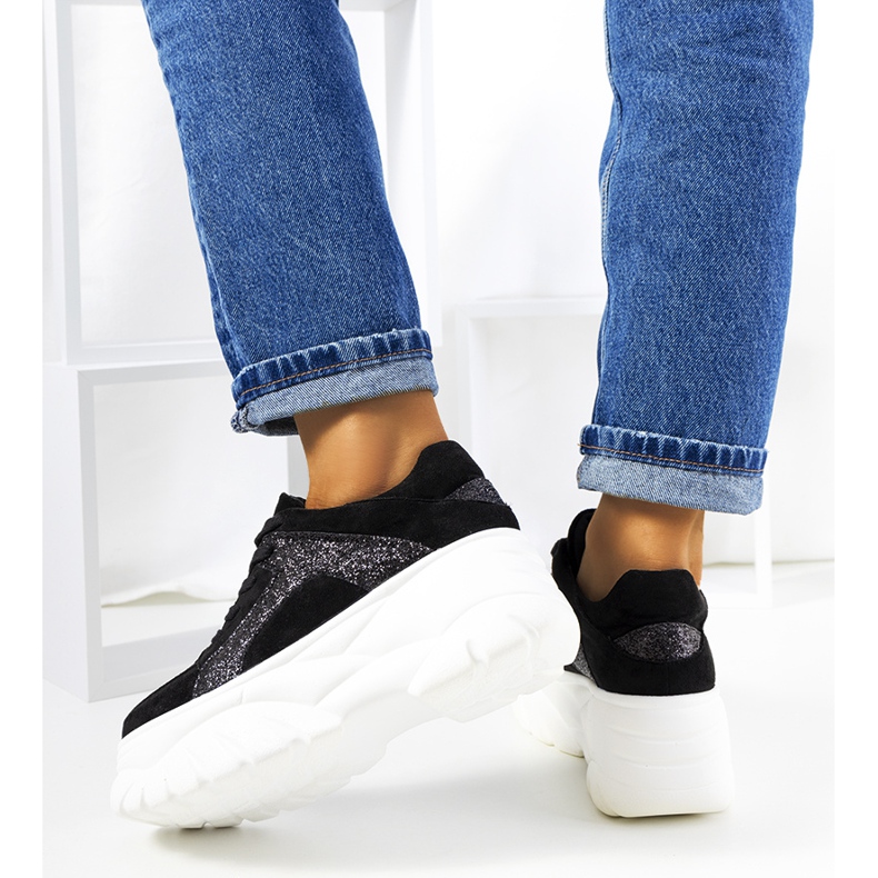 Baskets de sport noires à semelle haute Darnell le noir 1