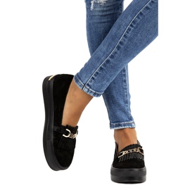 Chaussures en cuir pour femmes Lordsy Filippo DP3532 / 22 Noir le noir 1