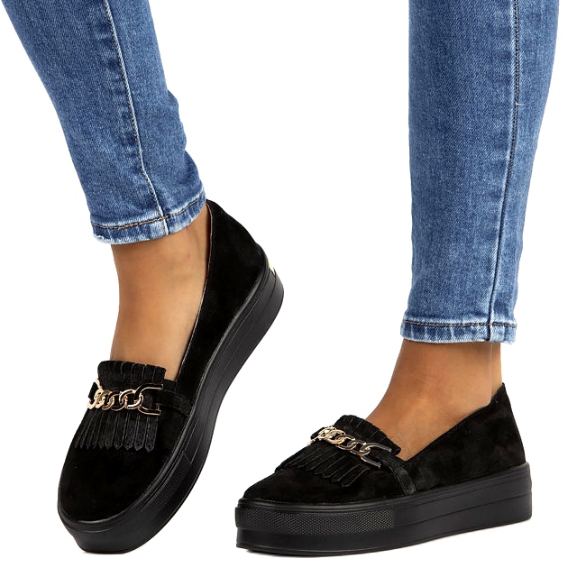 Chaussures en cuir pour femmes Lordsy Filippo DP3532 / 22 Noir le noir 4