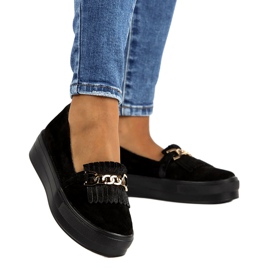 Chaussures en cuir pour femmes Lordsy Filippo DP3532 / 22 Noir le noir 5