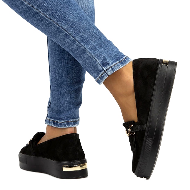 Chaussures en cuir pour femmes Lordsy Filippo DP3532 / 22 Noir 6