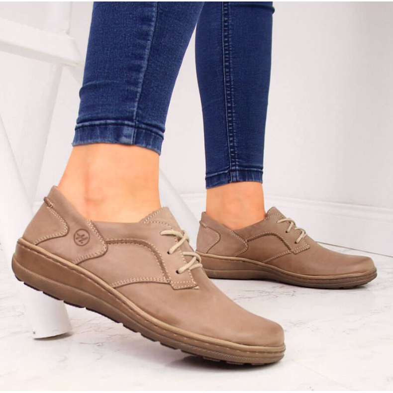 Chaussures en cuir confort Helios 715 beige 2