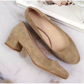 Escarpins à bloc en daim Sergio Leone en beige SK354E 3