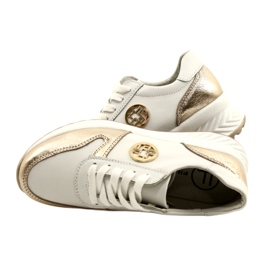 Chaussures de sport pour femmes attachées Filippo DP3547 / 22 WH GO Blanc blanche d'or 9