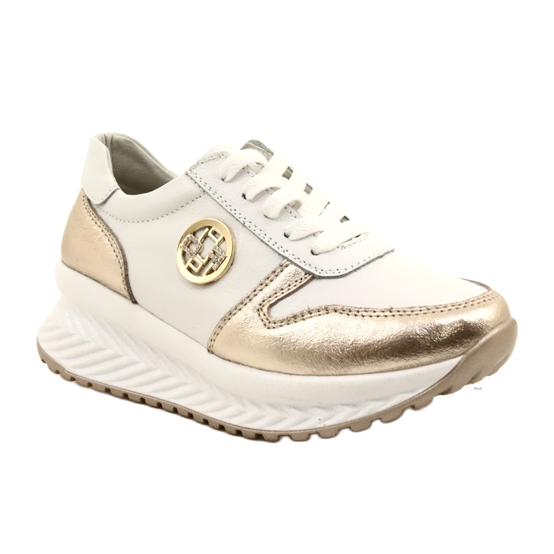 Chaussures de sport pour femmes attachées Filippo DP3547 / 22 WH GO Blanc doré 4