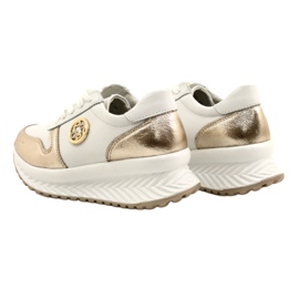 Chaussures de sport pour femmes attachées Filippo DP3547 / 22 WH GO Blanc doré 7