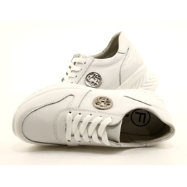 Chaussures de sport pour femmes attachées Filippo DP3547 / 22 WH Blanc argent 6