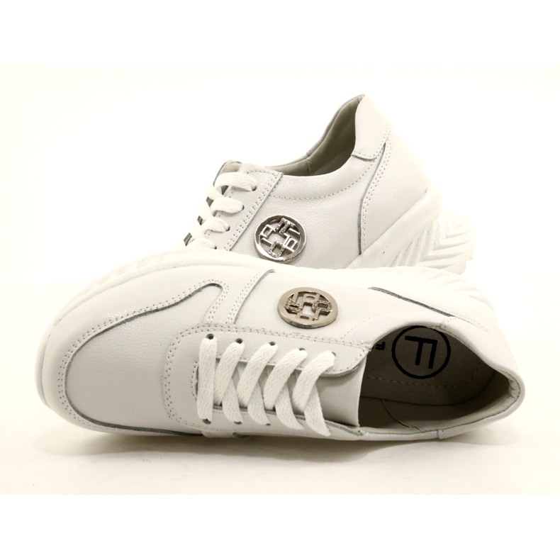 Chaussures de sport pour femmes attachées Filippo DP3547 / 22 WH Blanc argent 6