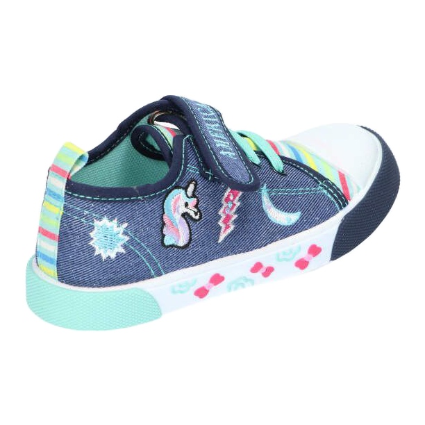 American Club Velcro Boys Sneakers American Ten14 / 22 Jeans Insert en cuir bleu 4