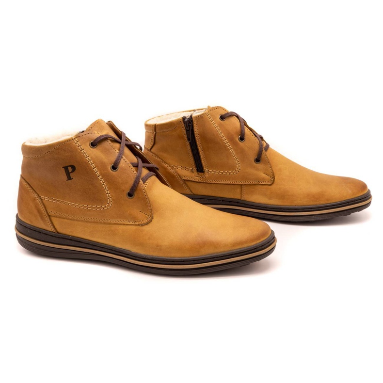 Polbut 339 chaussures rouges pour hommes brun orange 3