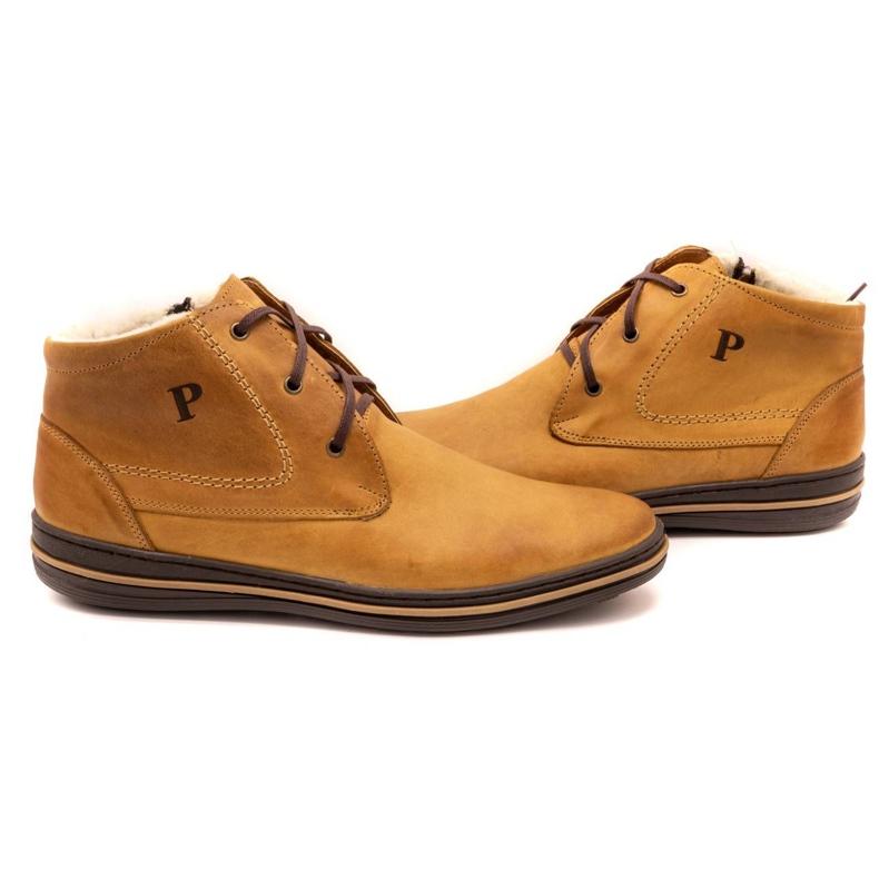 Polbut 339 chaussures rouges pour hommes brun orange 4