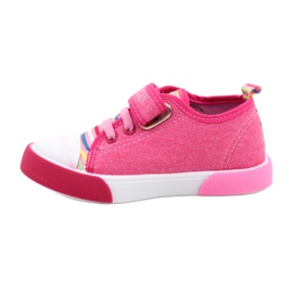 American Club Velcro Sneakers American Ten17 / 22 Rose en cuir rose 1
