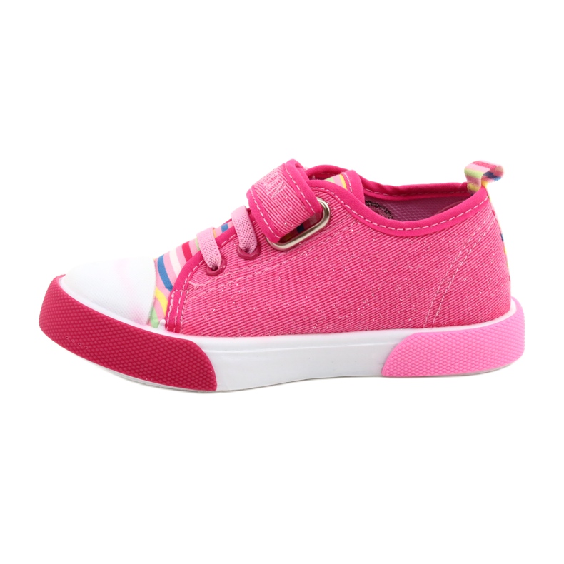 American Club Velcro Sneakers American Ten17 / 22 Rose en cuir rose 1