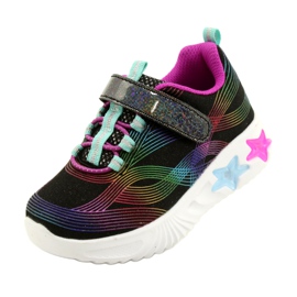 American Club ADI Chaussures de Sport LED Glowing Velcro ES87/22 Noir le noir multicolore 3